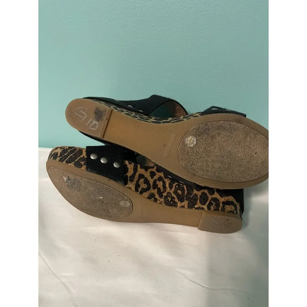 LUCKY BRAND Womens Black Chetta‎ Platform Wedge Sandal 9.5M. S-279